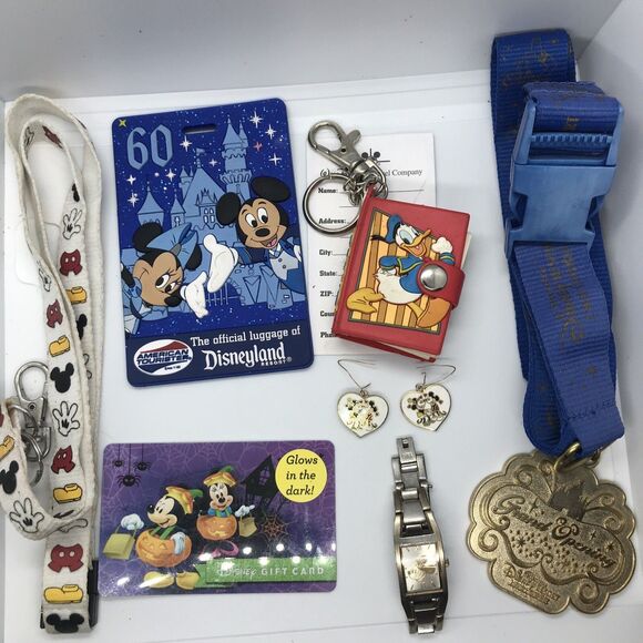 Lot Of 7 Disney Collector Lanyards, Watch, Earrings, Luggage Tag Tokyo - Picture 1 of 6